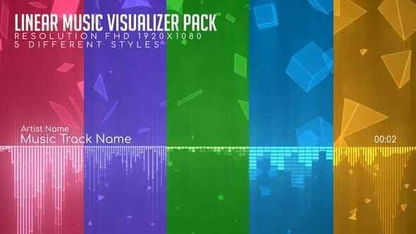 AE模板-音乐可视化音谱视觉殊效动绘 Linear Music Visualizer Pack5362,ae模板,模板,音乐,乐可,可视