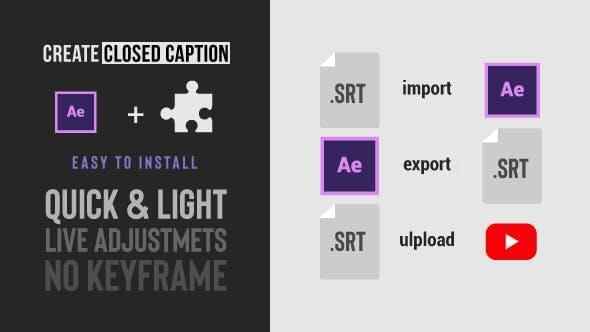 AE剧本-导进导出SRT字幕文件创立修正东西 Social Media Video Captions Import  Export SRT files from After Effects V23939,剧本,导进,导进导出,导出,srt