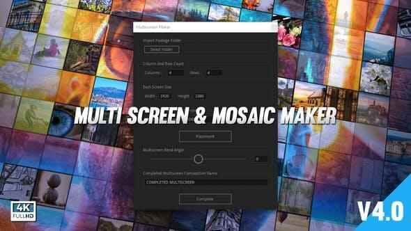 AE剧本-多绘里照片视频墙建造主动天生东西 Mosaic  Multiscreen Maker Auto V4   利用教程3404,剧本,多绘里,绘里,照片,视频