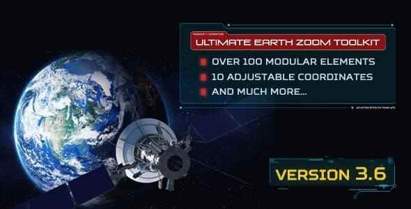AE模板-超酷太空爬升天球地位定面动绘展现东西包(露剧本) Ultimate Earth Zoom Toolkit v3.64316,ae模板,模板,超酷,太空,爬升