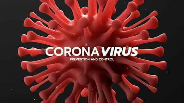 AE模板-冠状病毒细菌暗乌布景笔墨题目动绘展现 Corona Virus Titles2302,