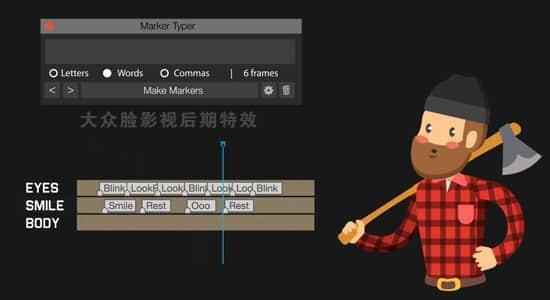 AE剧本-批量处置设置图层标识表记标帜 Marker Typer v1.02173,