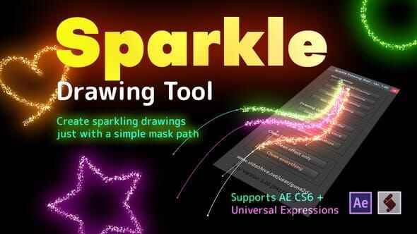 AE剧本-自界说MASK途径闪光天生器 Sparkle Drawing Tool1119,