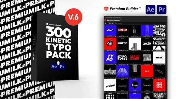 AE/PR剧本模板-300个酷炫创意笔墨题目静态排版预设 Kinetic Typography Pack V6145,剧本,模板,酷炫,创意,笔墨