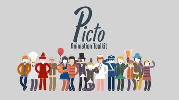 AE模板-227个两维卡通人物多种职业脚色场景动绘元素包 Picto Animation Toolkit7794,ae模板,模板,两维,维卡,卡通