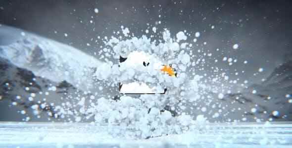 AE模板-夏季雪天场景雪球粒子破裂LOGO标记展现片头 Winter Snow Logo Revealer1544,ae模板,模板,夏季,季雪,雪天