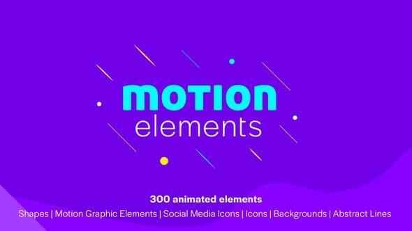 AE模板-300种交际媒体布景线条图标活动图形MG动绘包 Motion Elements8458,