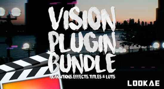 FCPX插件-52种视频结果笔墨题目转场过渡LUT调色预设包 Vision Plugin Bundle142,