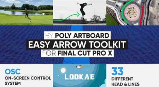 FCPX插件-自界说途径线条箭头标注动绘东西 Easy Arrow Toolkit5607,