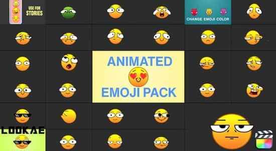 FCPX插件-33个风趣弄怪卡通心情动绘 Animated Emoji Pack1394,fcpx,插件,风趣,弄怪,怪卡