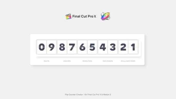 FCPX插件-数字转动翻页倒计时钟表计数器东西 Flip Counter Creator7627,fcpx,插件,数字,转动,翻页