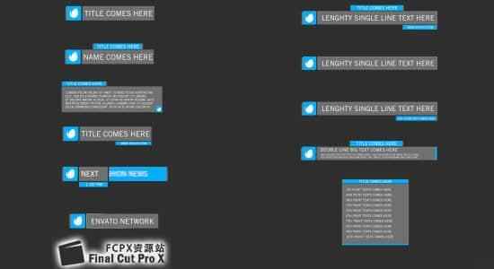 FCPX插件-12个简约商务字幕条动绘 Simple Lowerthirds7852,fcpx,插件,简约,商务,字幕