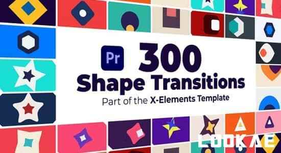 PR模板-150个简朴扁仄化MG小图形转场动绘预设 Shape Transitions6481,