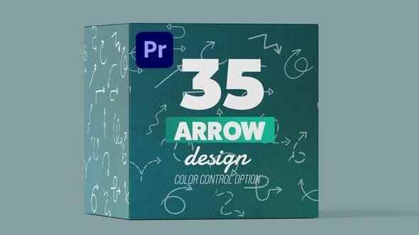 PR模板-35个线条箭头天生动绘元素 Arrow Pack for Premiere9659,