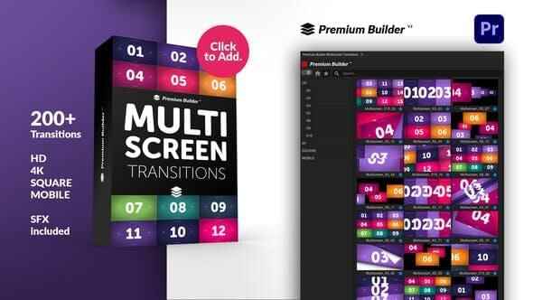 PR剧本-200种视频静态分屏过渡转场预设 Multiscreen Transitions for Premiere Pro11,