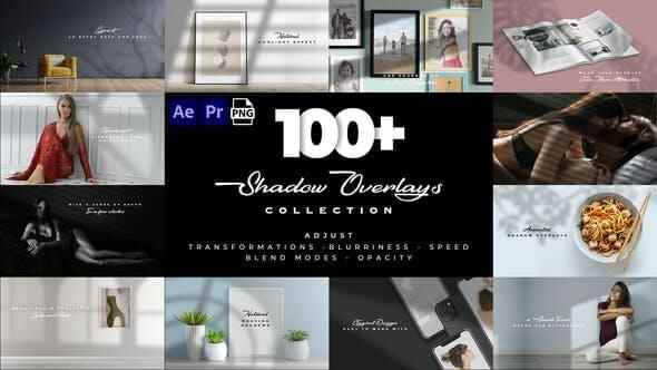 AE/PR模板-100个文雅实在场景投影动绘 Realistic Shadow Overlays Collection3269,