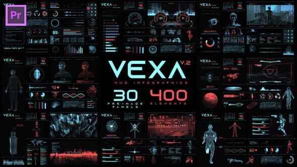 PR模板-380个将来数字科技HUD图形元素动绘包 Vexa HUD Infographics Essential Graphics4249,模板,将来,将来数字,去数,数字