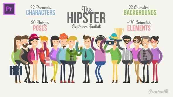 PR模板-时兴两维卡通人物行动场景引见图标MG动绘包 Hipster Explainer Toolkit Essential Graphics2494,