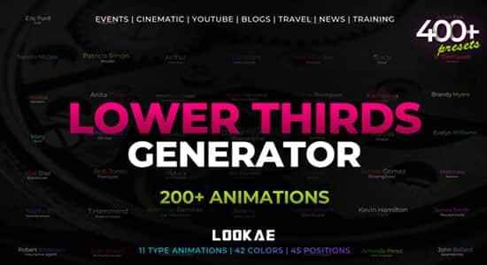 PR预设-400种笔墨行动范例突变配色天生器 Lower Thirds Generator9060,