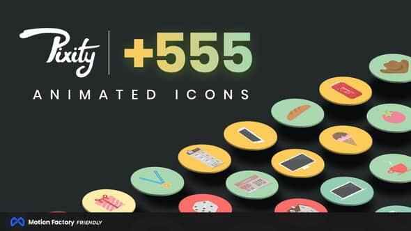PR预设-555个扁仄化Icon图标MG小动绘 Pixity Animated Icons for Premiere Pro6206,预设,扁仄,扁仄化,icon,图标