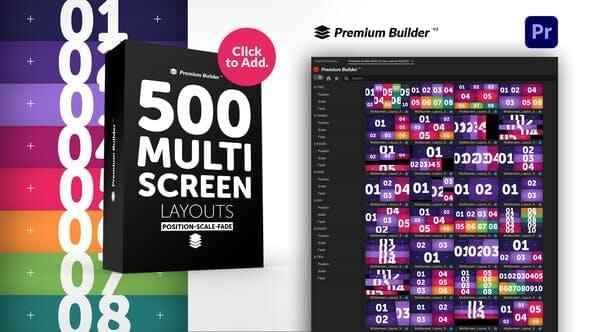 PR剧本-500个多绘里网格组开静态视频分屏殊效展现 Multi Screen Layouts Pack517,剧本,多绘里,绘里,里网,网格