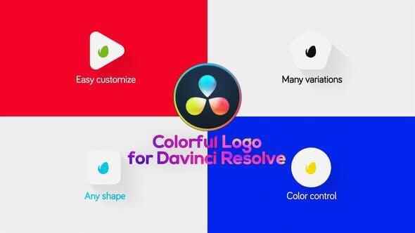 达芬偶模板-简约亮堂迷您LOGO标记图形片头 Minimal Colorful Logo for DaVinci Resolve311,达芬偶,芬偶,模板,简约,净明