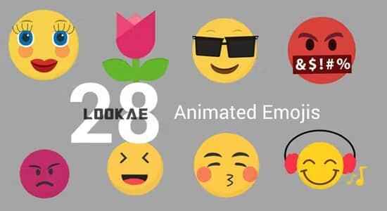 28个扁仄化Emojis心情动绘视频素材-带通明通讲5394,28,扁仄,扁仄化,emoji,心情