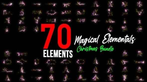 4K视频素材-70个圣诞节日邪术粒子图形动绘 Magical Elementals8246,视频,视频素材,素材,个圣,圣诞