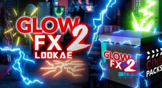 4K视频素材-122个脚画收光芒条霓虹闪灼图形动绘叠减素材 CinePacks Glow FX 23361,