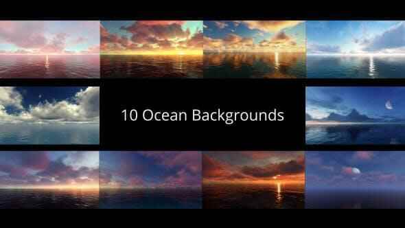 视频素材-10组陆地碧火蓝天利剑云光景延时动绘布景素材 Ocean Backgrounds Pack1412,视频,视频素材,素材,陆地,碧火