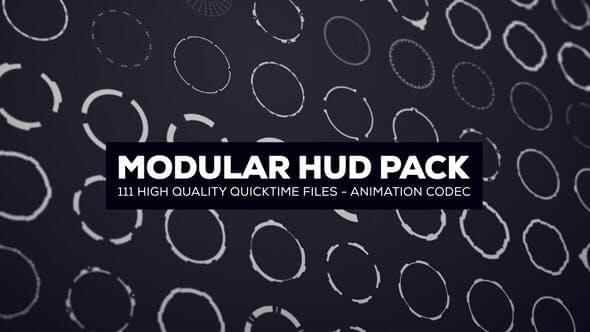 视频素材-111个科技感HUD单位素动绘视频素材（有通明通讲）Modular HUD Pack7596,视频,视频素材,素材,科技,科技感