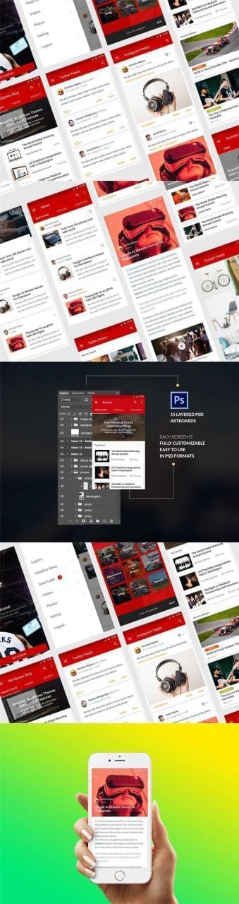 简约适用的消息编纂APP使用设想UI东西包[PSD/Sketch格局免费下载]9520,