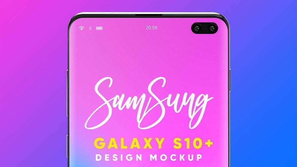 三星Galaxy S10  样机衬着APP展现模板PSD源文件免费下载7457,