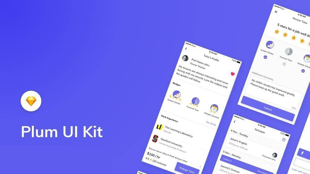 教诲作业教导西席门生课程培训APP界里设想模板UI kit8666,