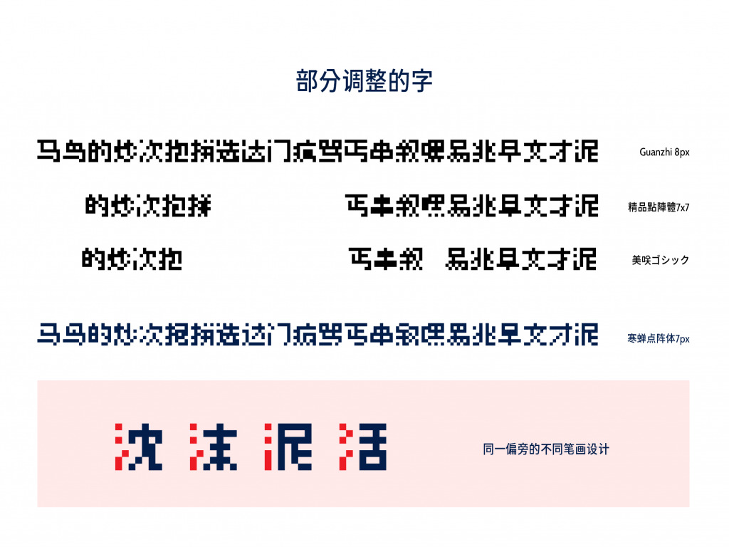 热蝉面阵体7px：是热蝉字型又一套像素气势派头的中笔墨库。3922,