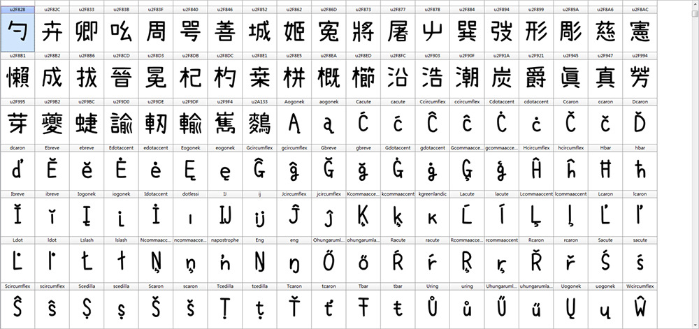 拾陆字濑户2.0：脚工补充 字库最劣 齐网字库最齐备的濑户补充字体5419,