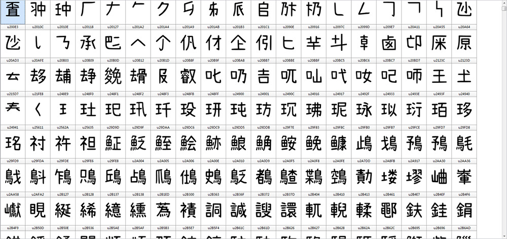 拾陆字濑户2.0：脚工补充 字库最劣 齐网字库最齐备的濑户补充字体6718,