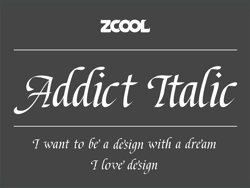 ZCOOL Addict Italic5296,zcool,addict,字体,引见,仄止