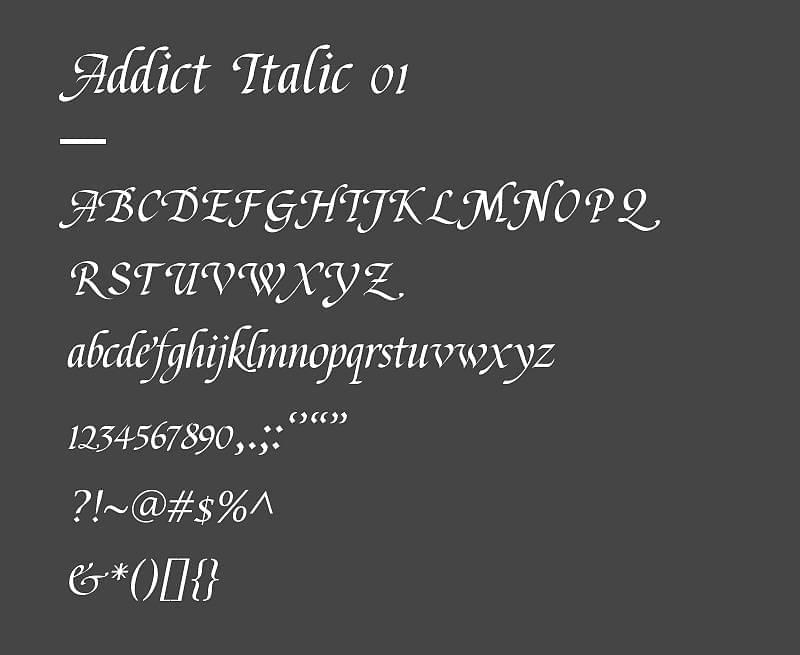 ZCOOL Addict Italic3514,zcool,addict,字体,引见,仄止
