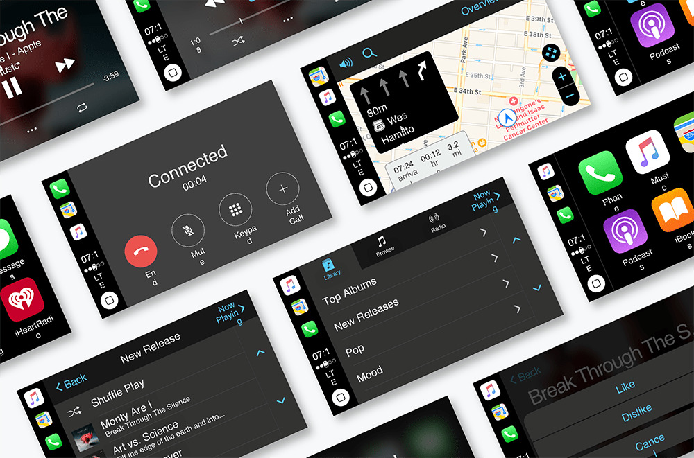 Apple CarPlay 战 Android Auto  UI 套件(Sketch)876,apple,android,auto,套件,sketch