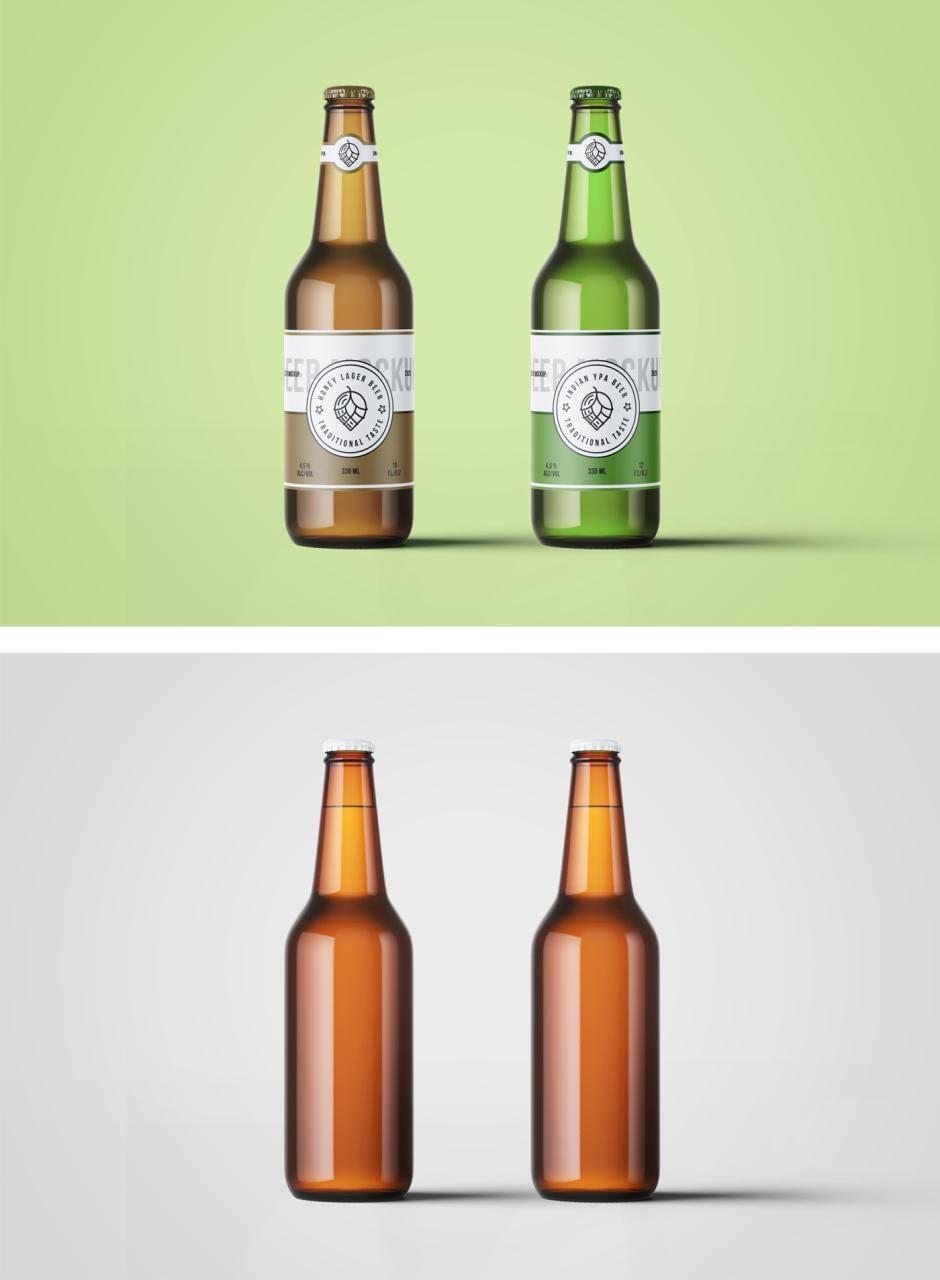 啤酒瓶 Beer Bottles Mockup PSD4527,啤酒,啤酒瓶,酒瓶,beer,bottle