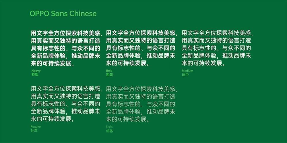 OPPO Sans 品牌字体，免费受权给齐社会利用（露商用）3265,