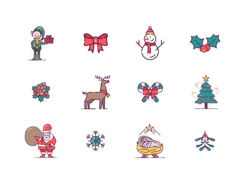 36个免费的圣诞节插绘图标434,36,36个,免费,圣诞,圣诞节