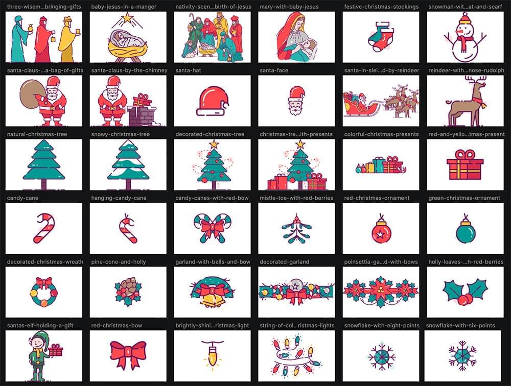 36个免费的圣诞节插绘图标70,36,36个,免费,圣诞,圣诞节