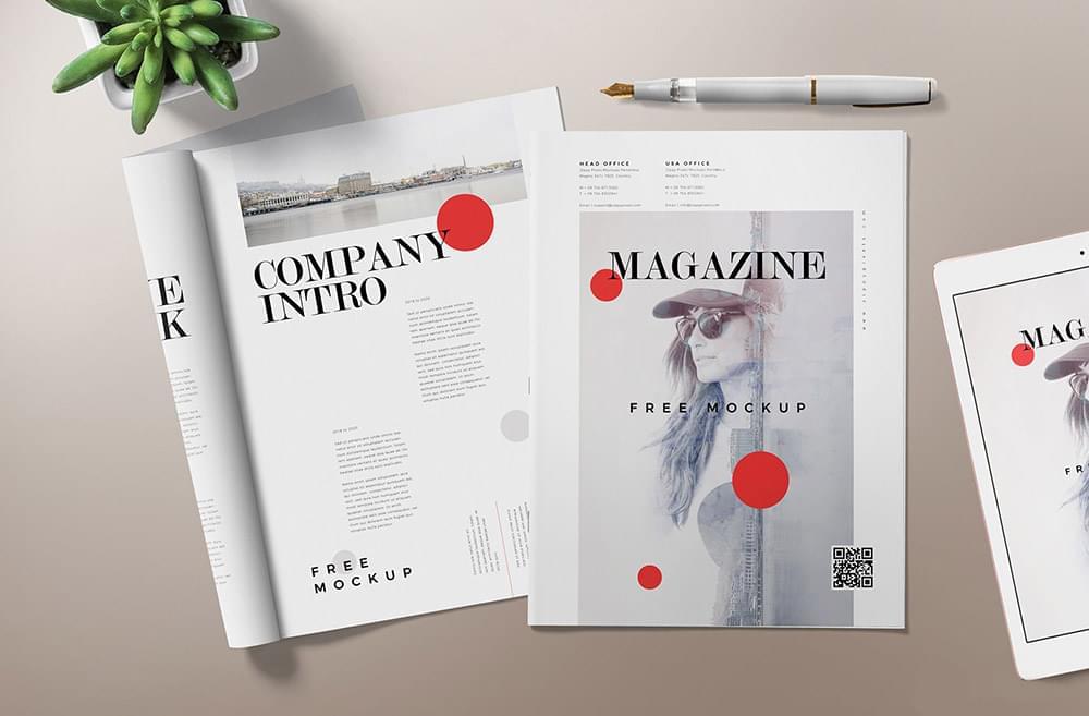 免费纯志展现模子 Magazine MockUp7873,