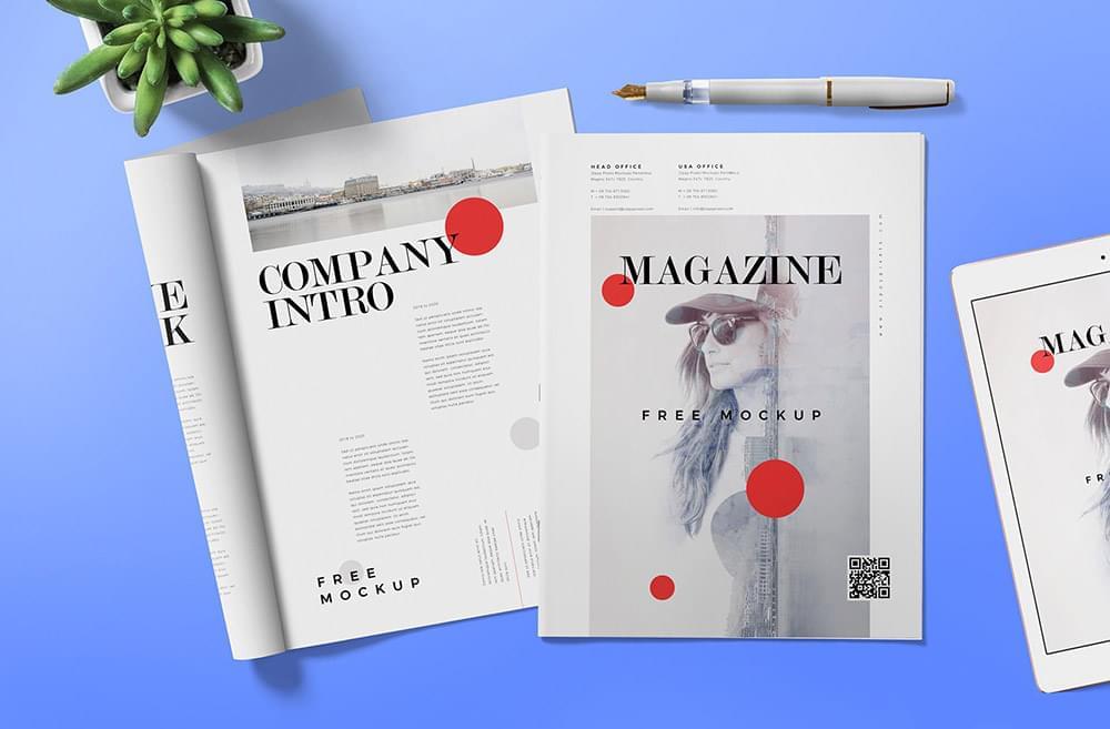 免费纯志展现模子 Magazine MockUp6153,