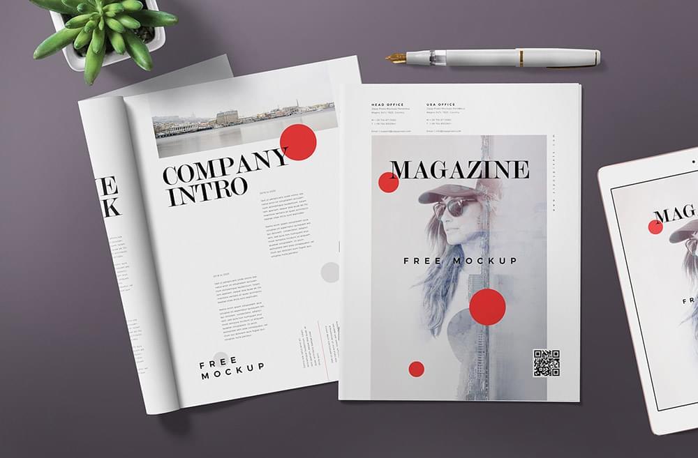 免费纯志展现模子 Magazine MockUp4477,