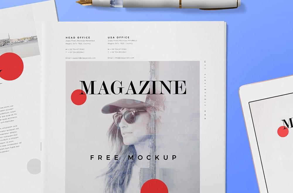 免费纯志展现模子 Magazine MockUp4954,