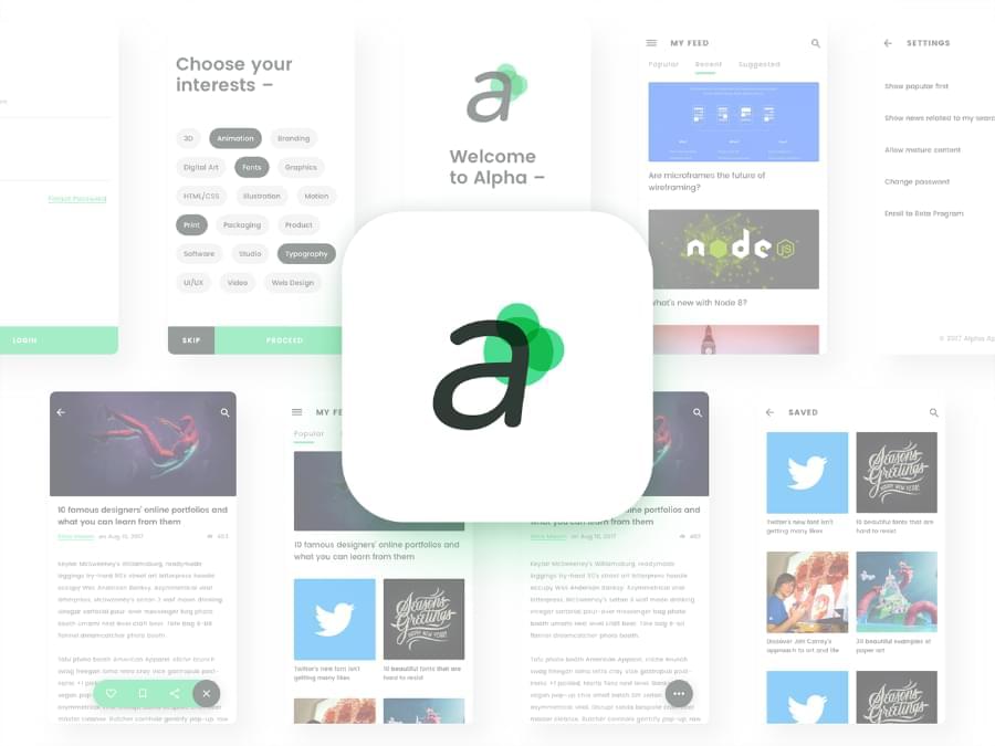 Alpha Free Sketch UI Kit1670,