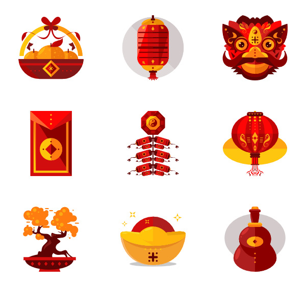 中国新年矢量图标 New Year Icon (SVG,EPS,PNG,PSD)2430,中国,中国新年,国新,新年,矢量